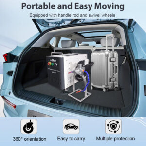 200W 300W portable laser cleaning machine, easy to carry, fits in car trunk, suitable for on-site cleaning jobs