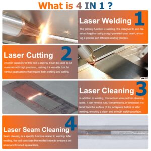 4-in-1 handheld fiber laser welding machine for welding, cutting, rust removal, and weld seam cleaning