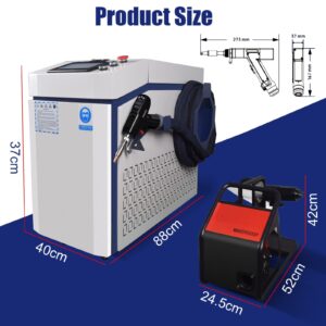 Dimensions of handheld laser welder 1500W with RECI fiber