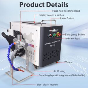 EYTOOLS 200W 300W pulse laser cleaning machine size chart and dimensions.