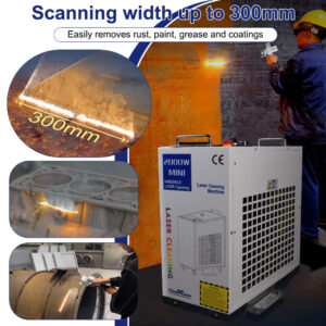 EYTOOLS continuous handheld laser rust cleaning machine with scanning width up to 300mm