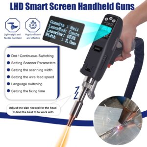 Handheld laser welding gun with focus lens and QBH connector