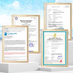CE, SGS, FDA, and UDEM certificates for laser welding machine compliance and safety assurance