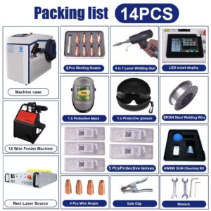 Packing list for portable handheld laser welder with RECI fiber