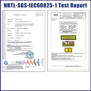 SGS certification for fiber handheld laser welding machine