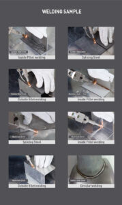 Welding samples on different thickness metal materials