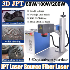 EYTOOLS 60W 100W 200W 3D Fiber Laser Marking Machine for Deep Relief and Curved Surface Engraving