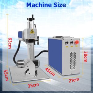 EYTOOLS Fiber Laser Marking Machine with JPT MOPA Source size display