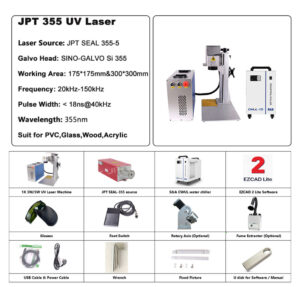 packing list for uv laser engraver machine with JPT source